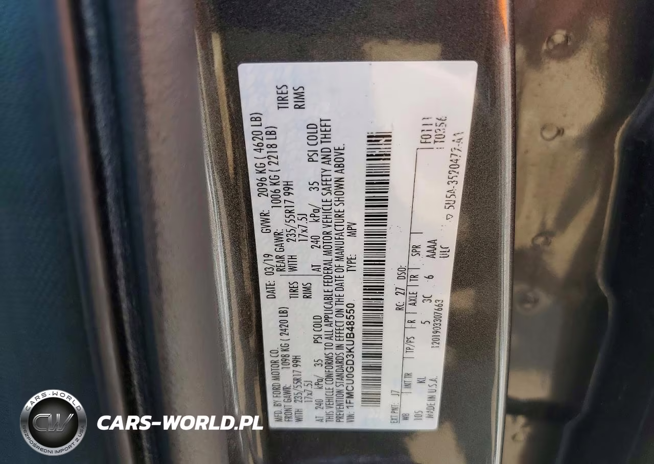 2019 Ford Escape Se VIN:1FMCU0GD3KUB48550 - 13