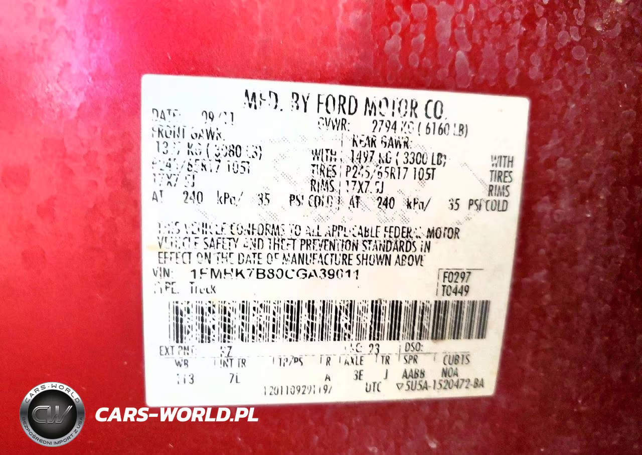 2012 Ford Explorer VIN:1FMHK7B80CGA39011 - 13