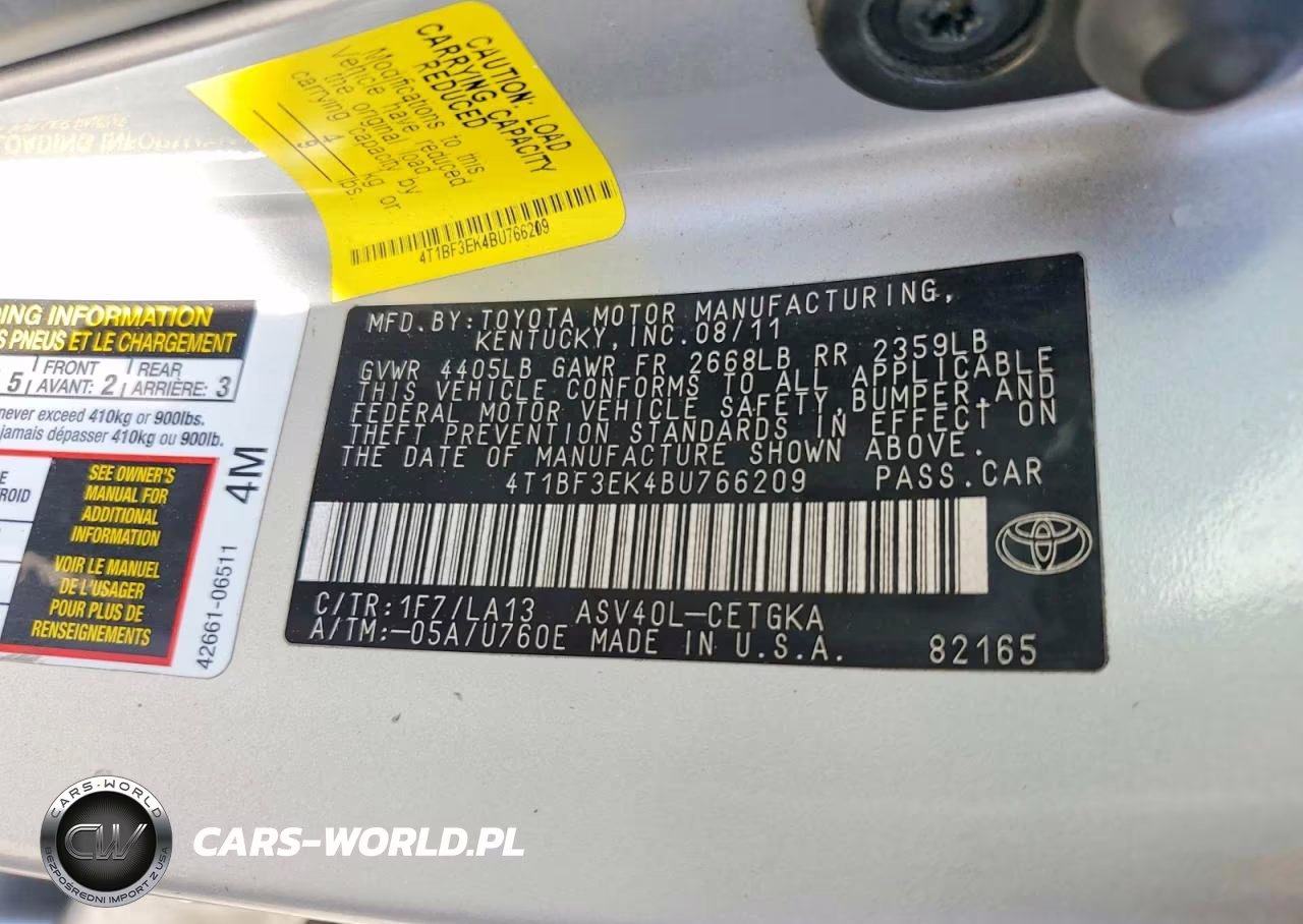 2011 Toyota Camry Xle VIN:4T1BF3EK4BU766209 - 13