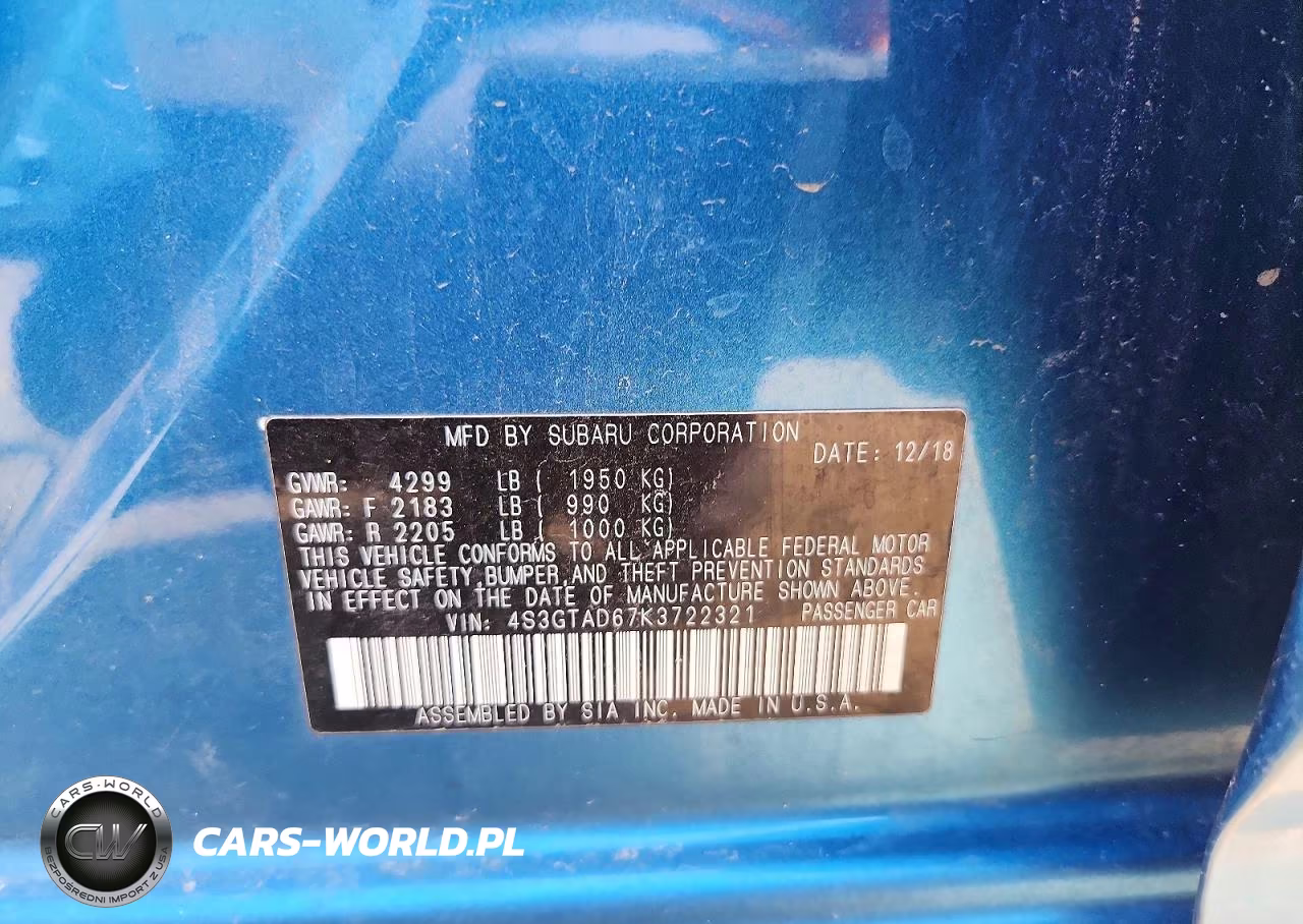 2019 Subaru Impreza Premium VIN:4S3GTAD67K3722321 - 12