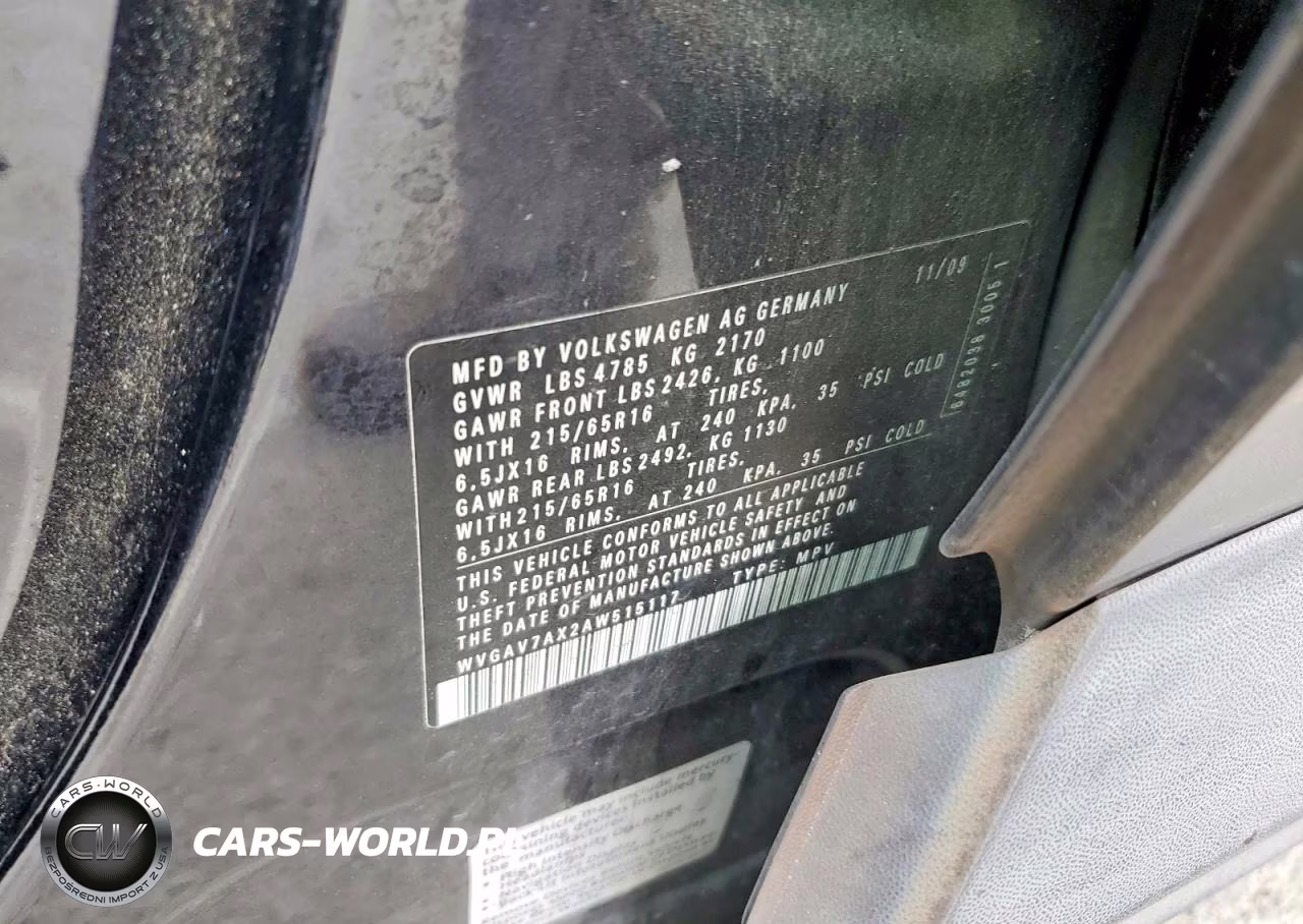 2010 Volkswagen Tiguan S VIN:WVGAV7AX2AW515117 - 12
