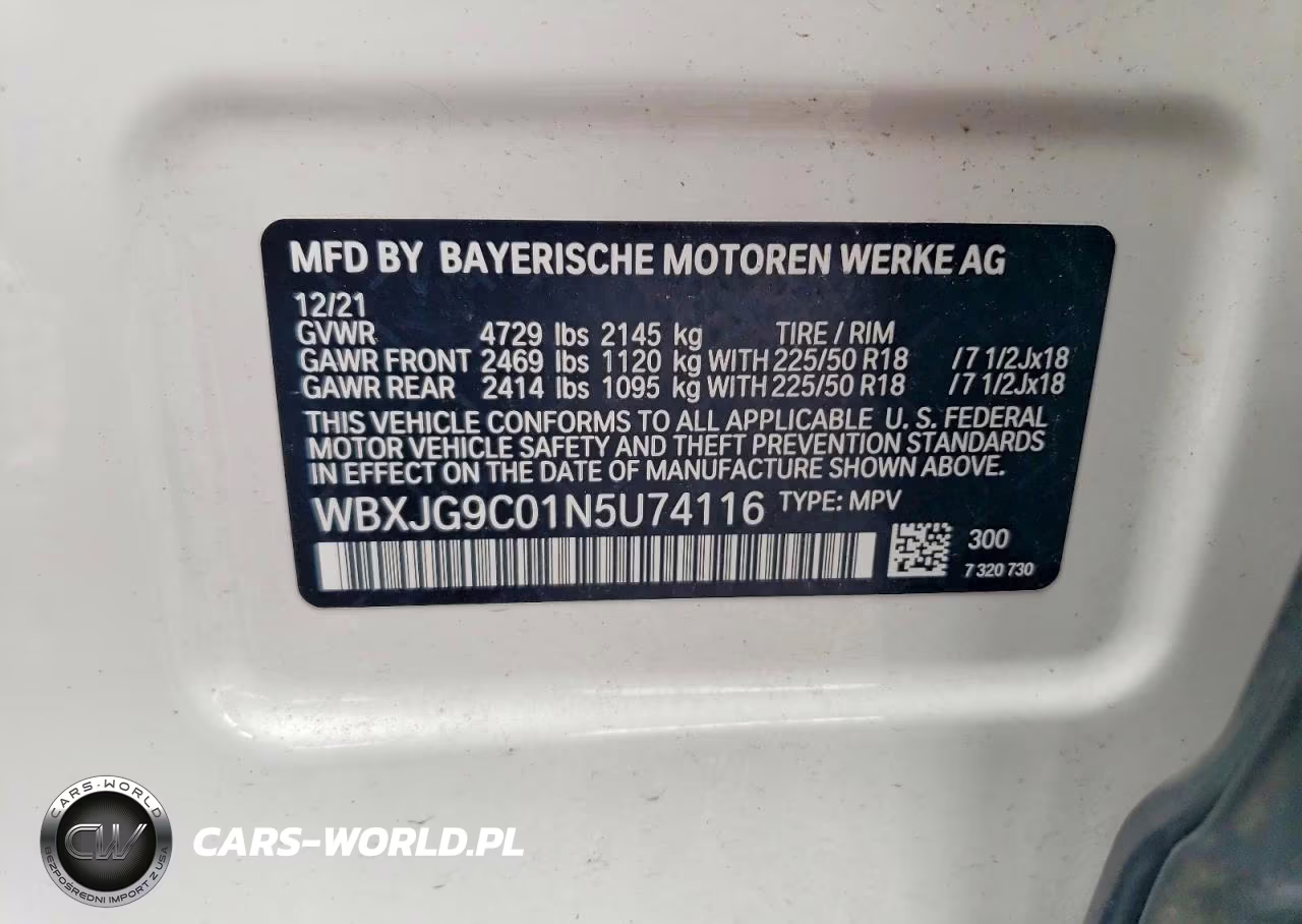 2022 BMW X1 xDrive28I VIN:WBXJG9C01N5U74116 - 12