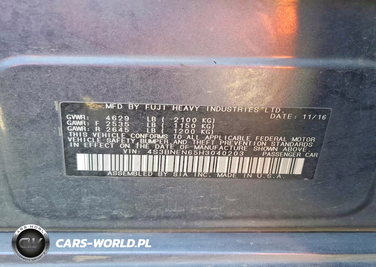 2017 Subaru Legacy 3.6R Limited VIN:4S3BNEN65H3040203 - 13