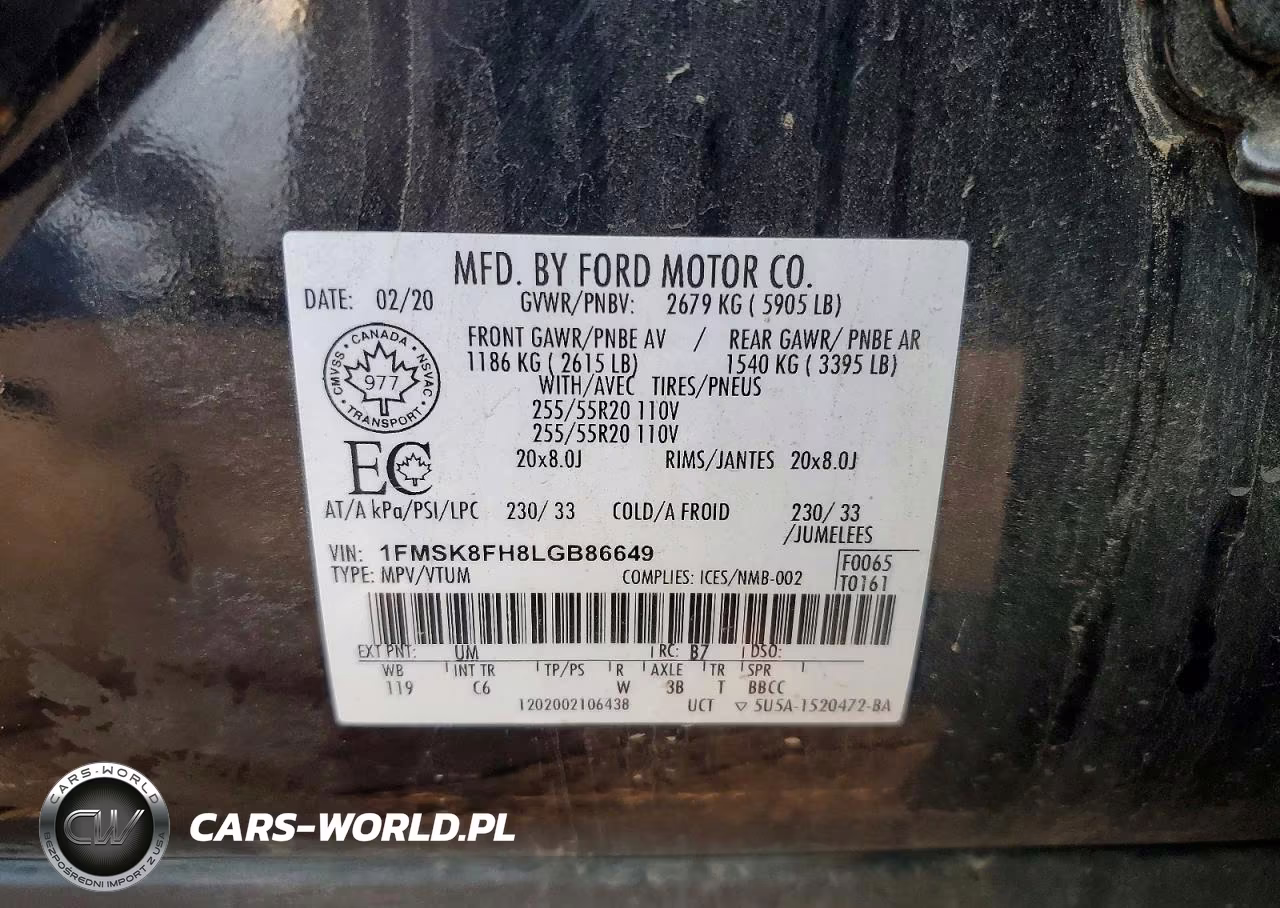 2020 Ford Explorer Limited VIN:1FMSK8FH8LGB86649 - 14