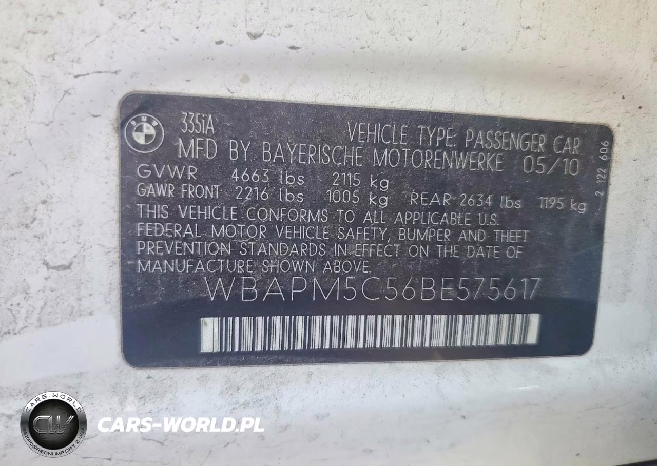 2011 BMW 335 I VIN:WBAPM5C56BE575617 - 12