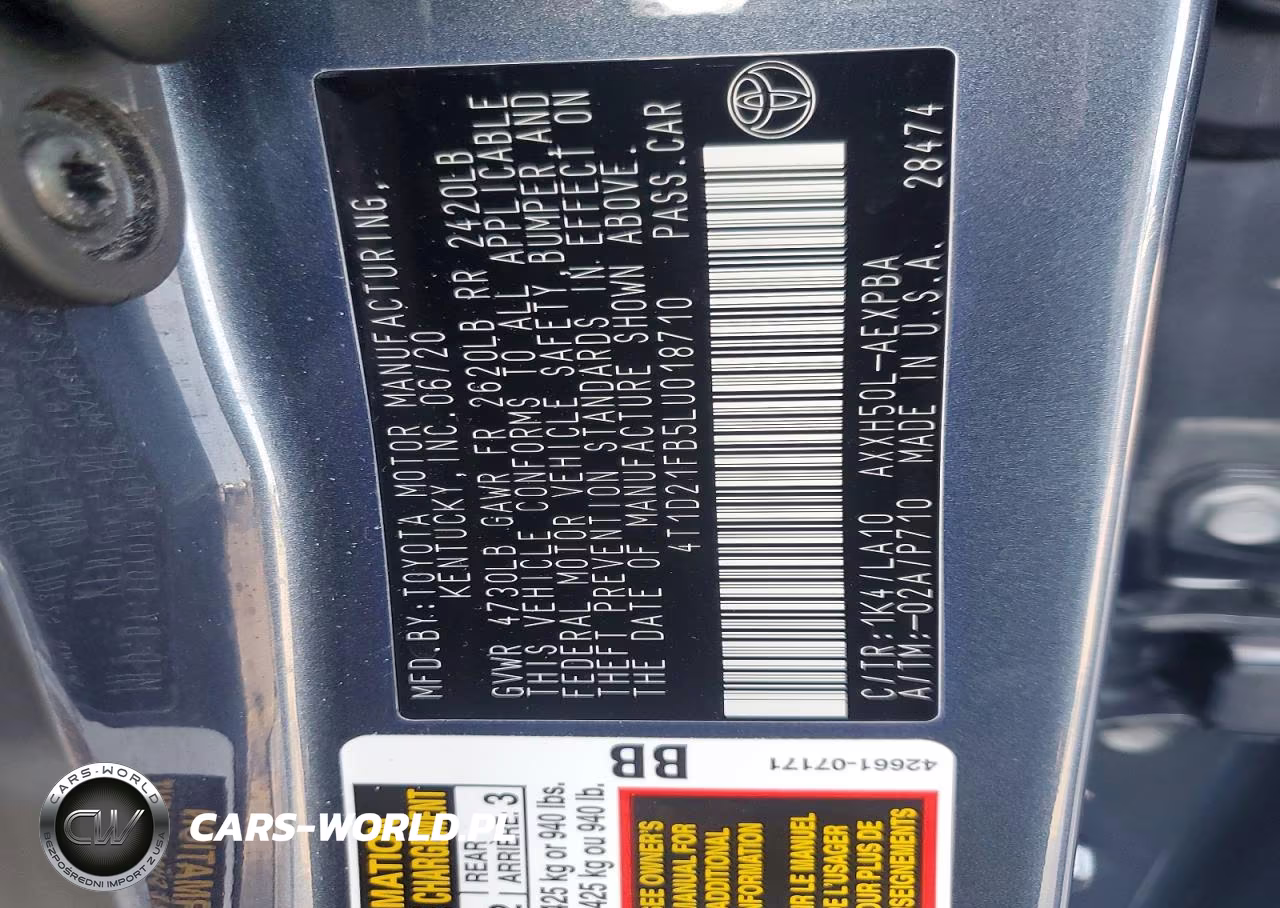 2020 Toyota Avalon Limited VIN:4T1D21FB5LU018710 - 12