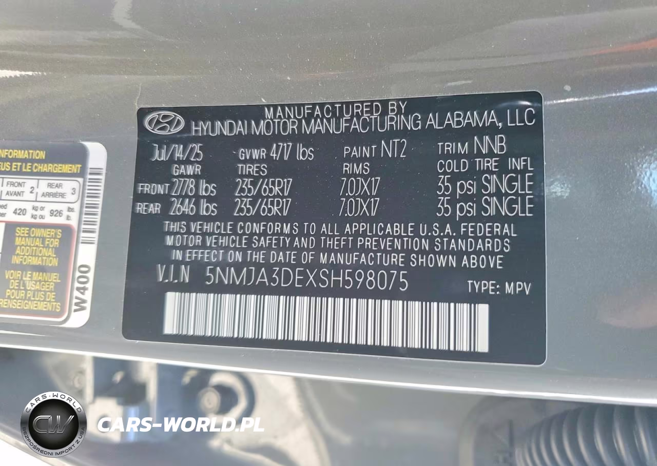 2025 Hyundai Tucson Se VIN:5NMJA3DEXSH598075 - 14