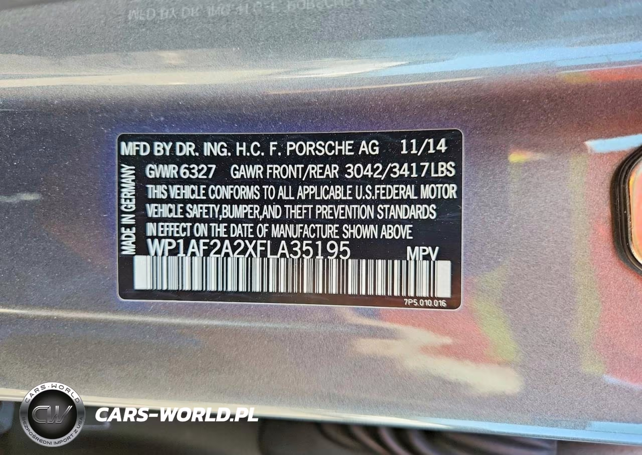 2015 Porsche Cayenne VIN:WP1AF2A2XFLA35195 - 12