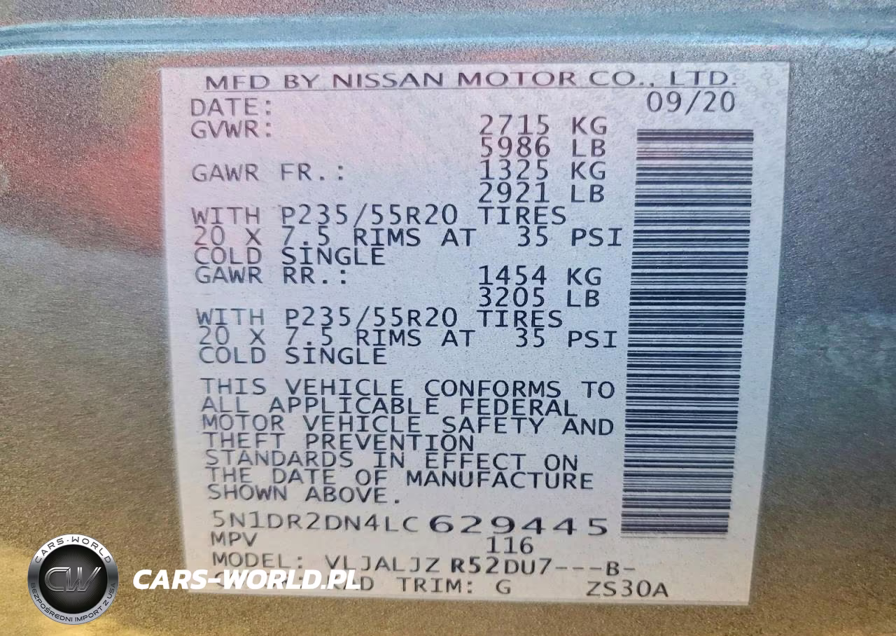 2020 Nissan Pathfinder Platinum VIN:5N1DR2DN4LC629445 - 14
