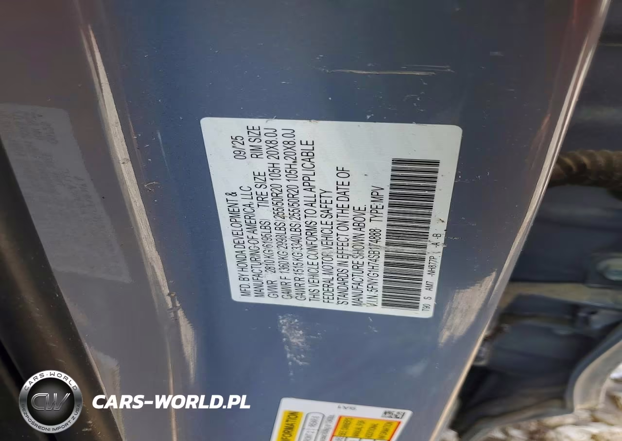 2025 Honda Pilot Touring VIN:5FNYG1H74SB174888 - 13