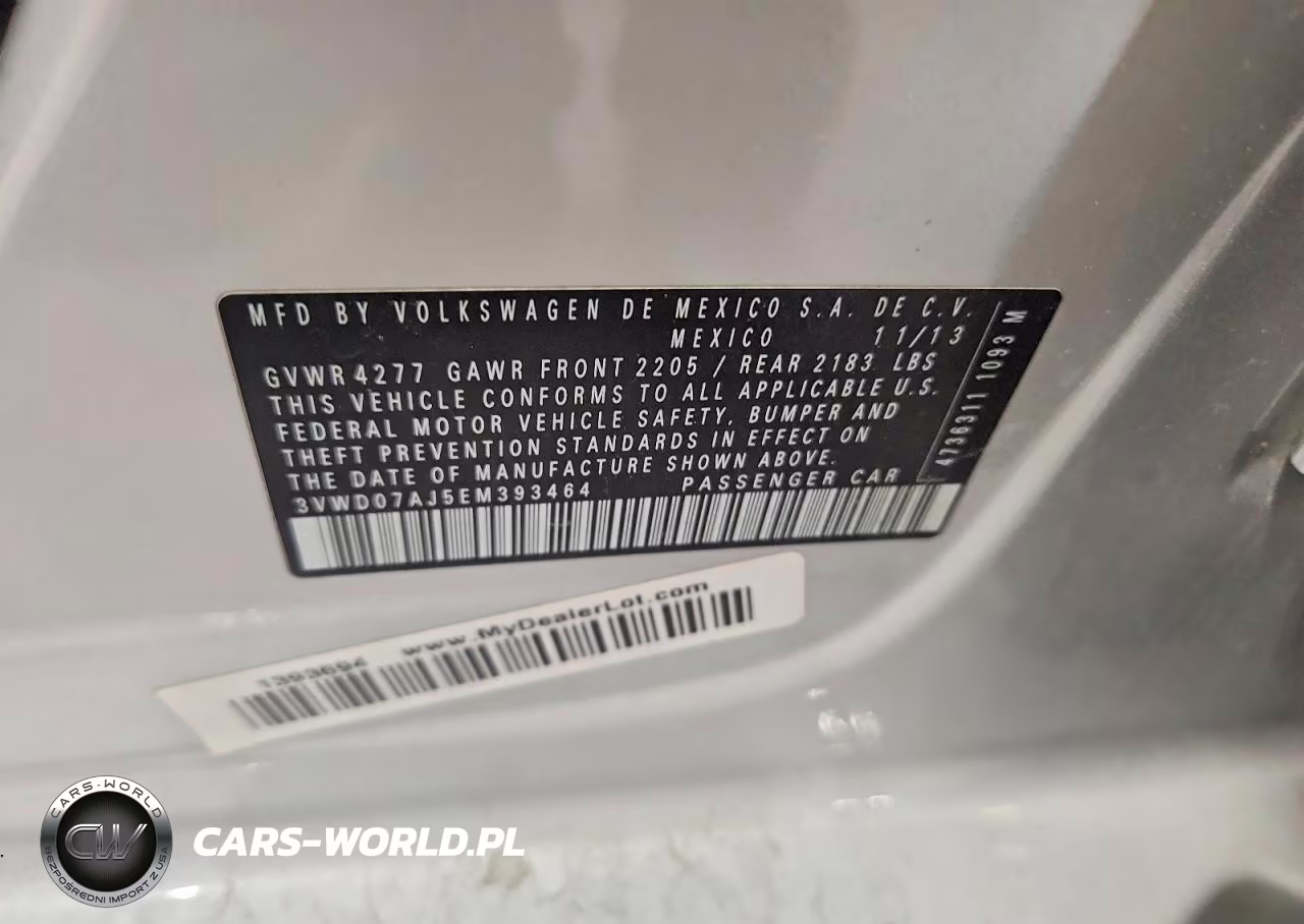 2014 Volkswagen Jetta Se VIN:3VWD07AJ5EM393464 - 12