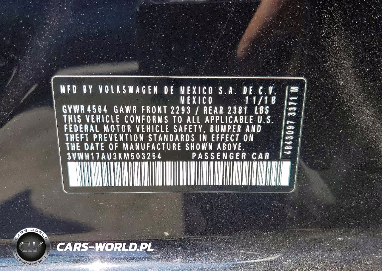 2019 Volkswagen Golf Alltrack S VIN:3VWH17AU3KM503254 - 14