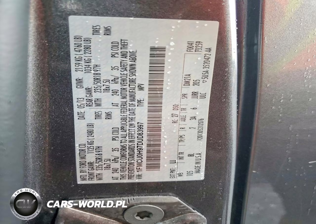 2013 Ford Escape Sel VIN:1FMCU0H97DUD83997 - 13