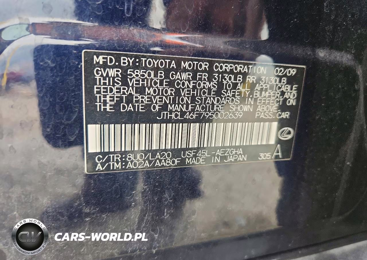 2009 Lexus Ls 460 VIN:JTHCL46F795002639 - 12
