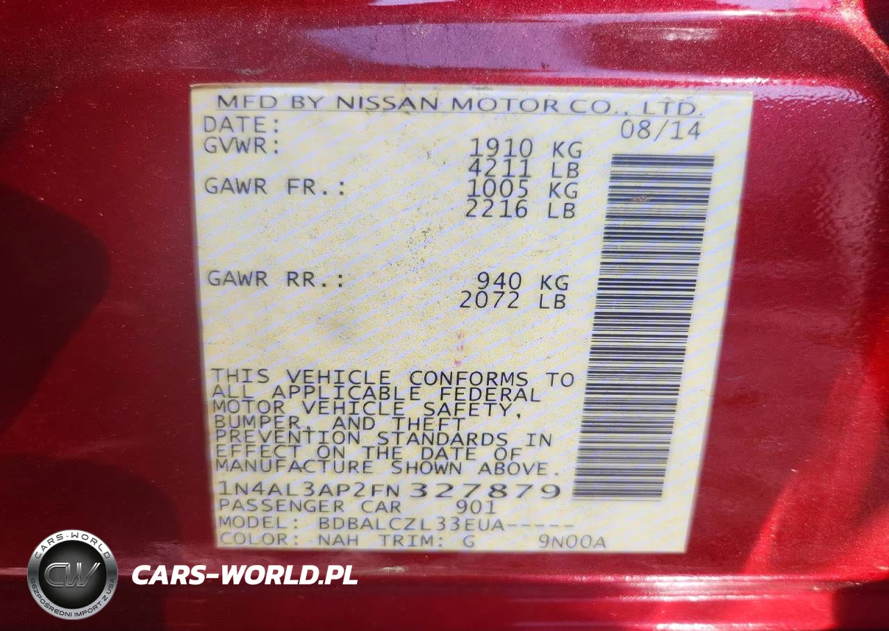 2015 Nissan Altima 2.5 S VIN:1N4AL3AP2FN327879 - 13