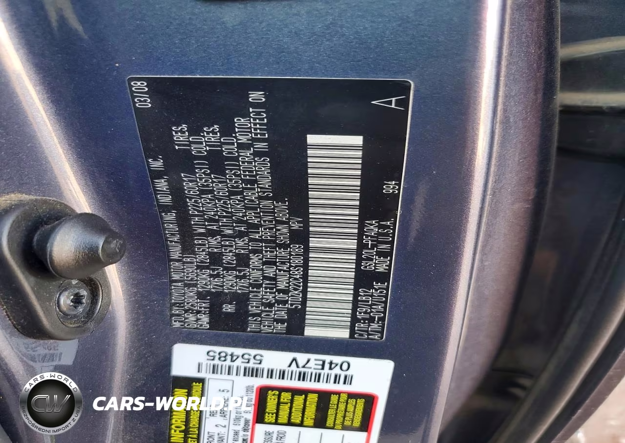 2008 Toyota Sienna Xle Limited VIN:5TDZK22C48S180189 - 12