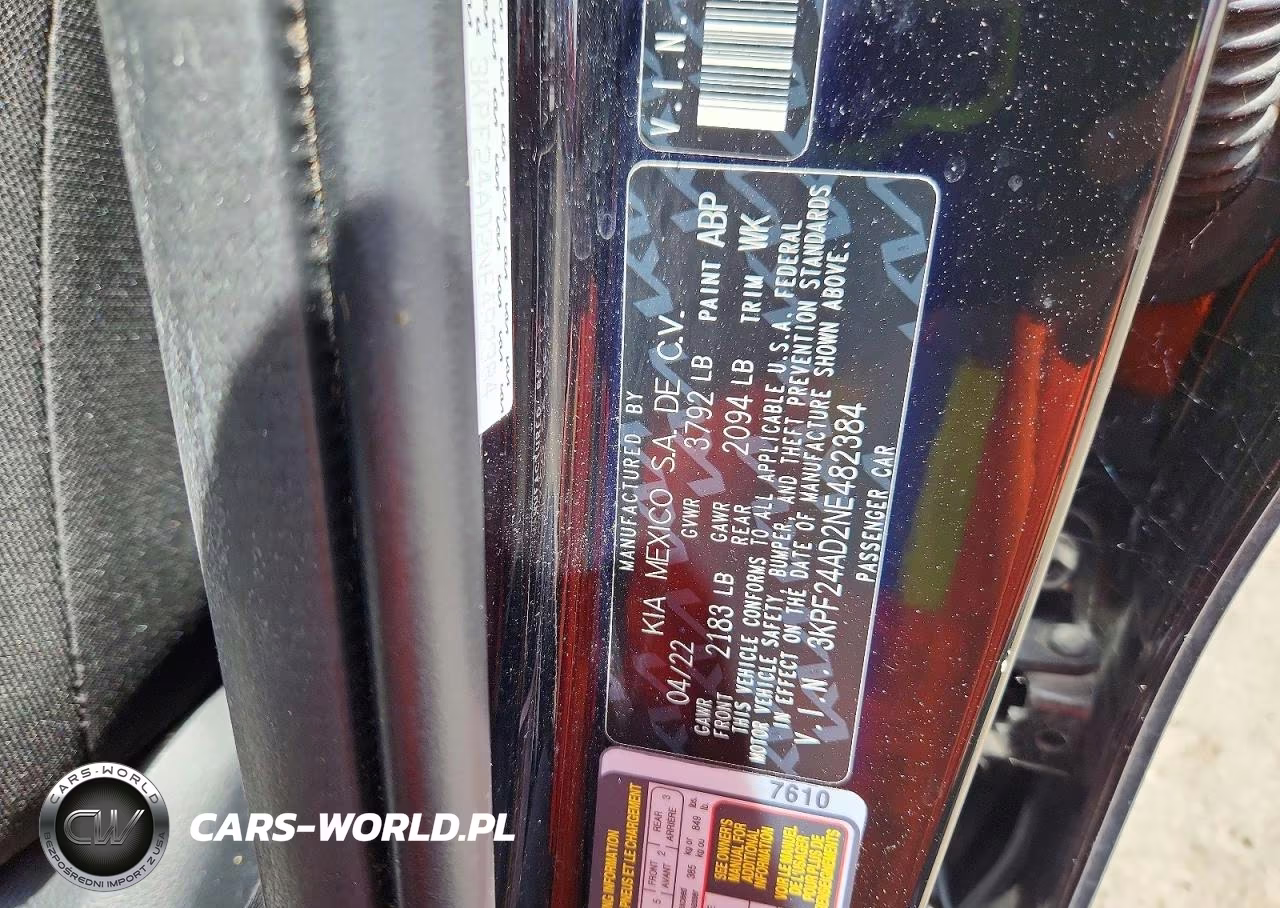 2022 Kia Forte Lxs VIN:3KPF24AD2NE482384 - 13
