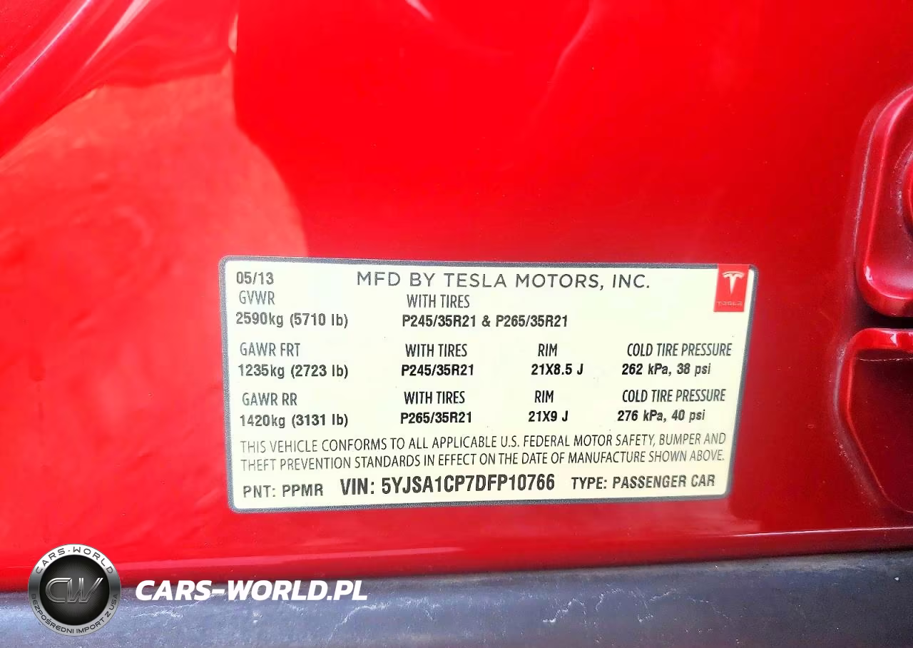 2013 Tesla Model S VIN:5YJSA1CP7DFP10766 - 12