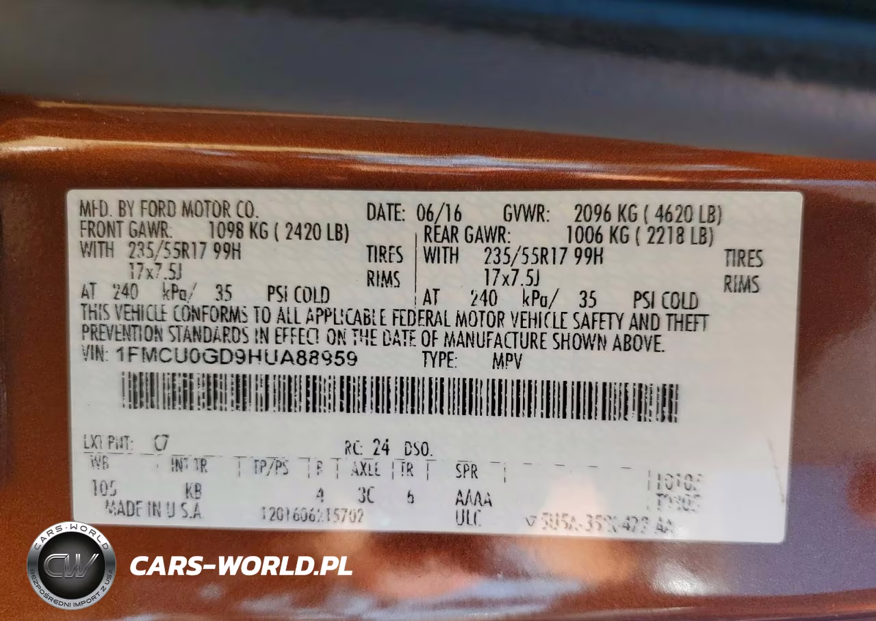 2017 Ford Escape Se VIN:1FMCU0GD9HUA88959 - 12