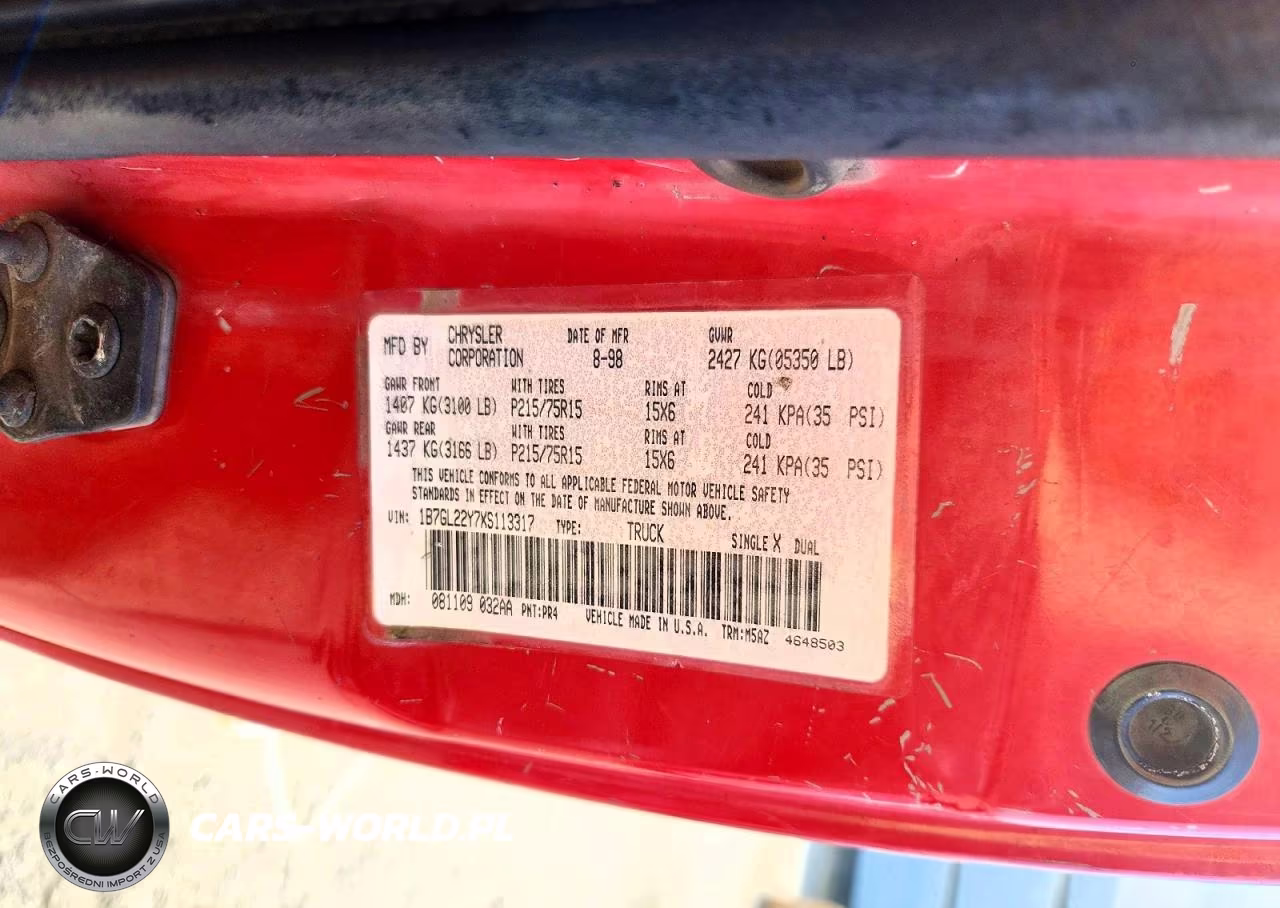 1999 Dodge Dakota VIN:1B7GL22Y7XS113317 - 12