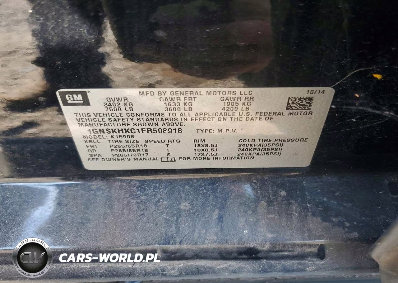 2015 Chevrolet Suburban K1500 Ls VIN:1GNSKHKC1FR508918 - 12
