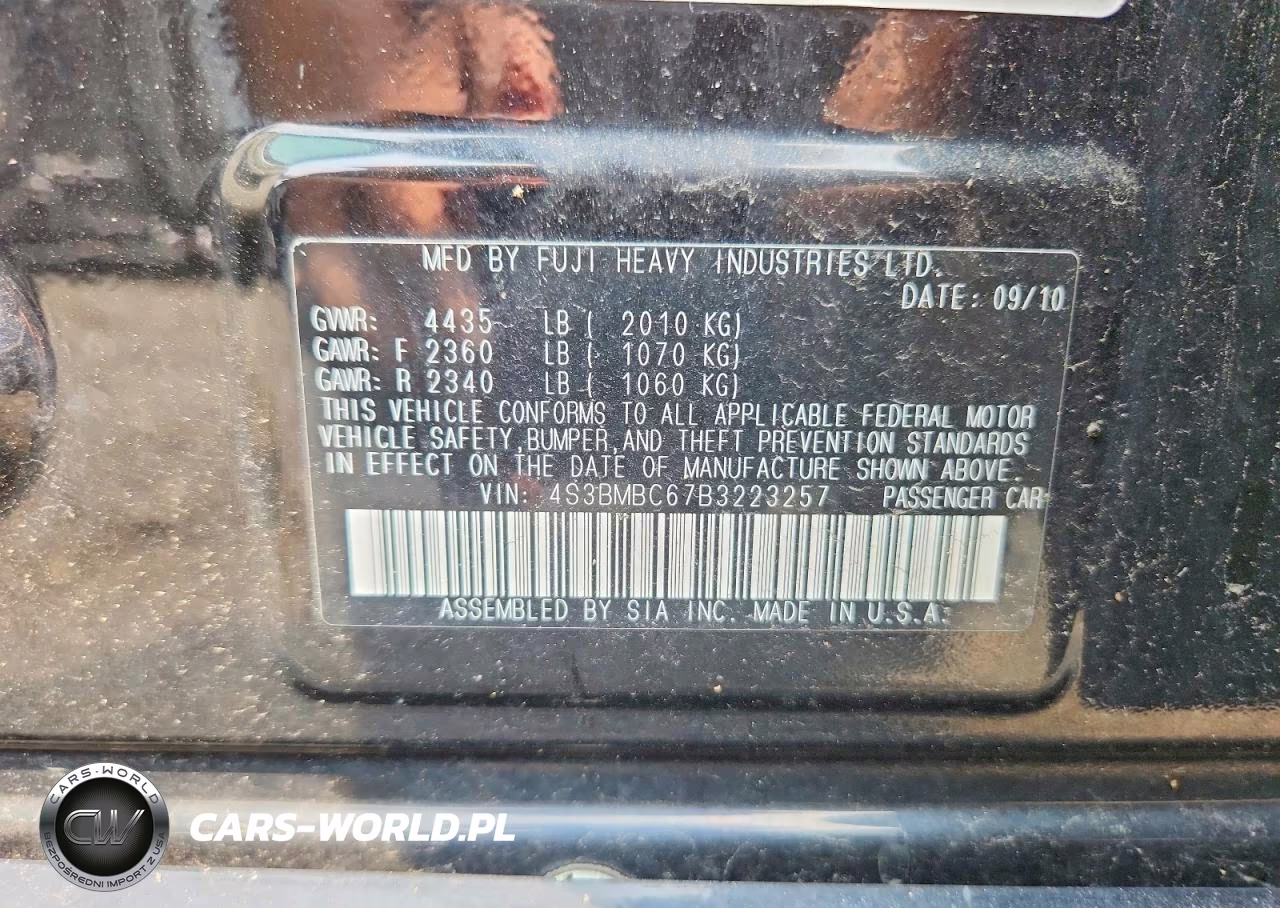 2011 Subaru Legacy 2.5I Premium VIN:4S3BMBC67B3223257 - 12