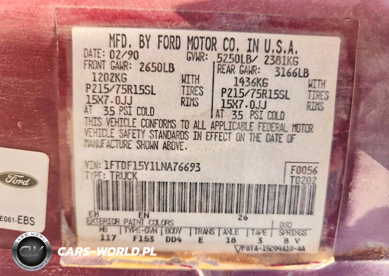 1990 Ford F150 VIN:1FTDF15Y1LNA76693 - 12