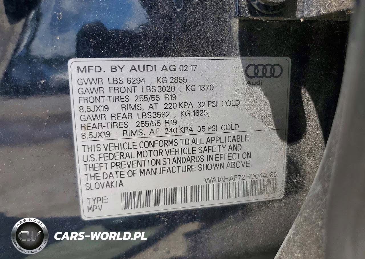 2017 Audi Q7 Premium VIN:WA1AHAF72HD044085 - 13