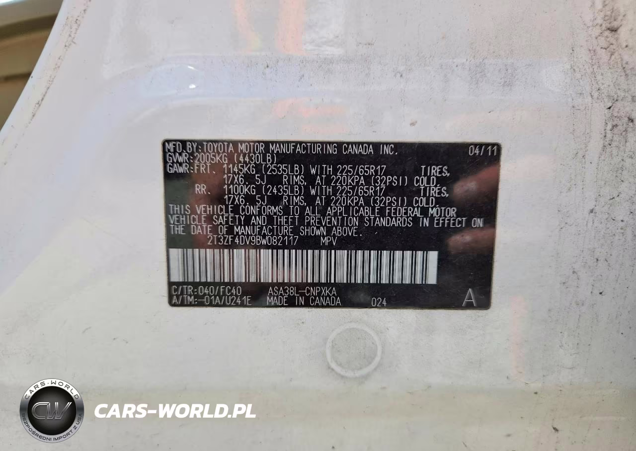 2011 Toyota Rav4 Base VIN:2T3ZF4DV9BW082117 - 13