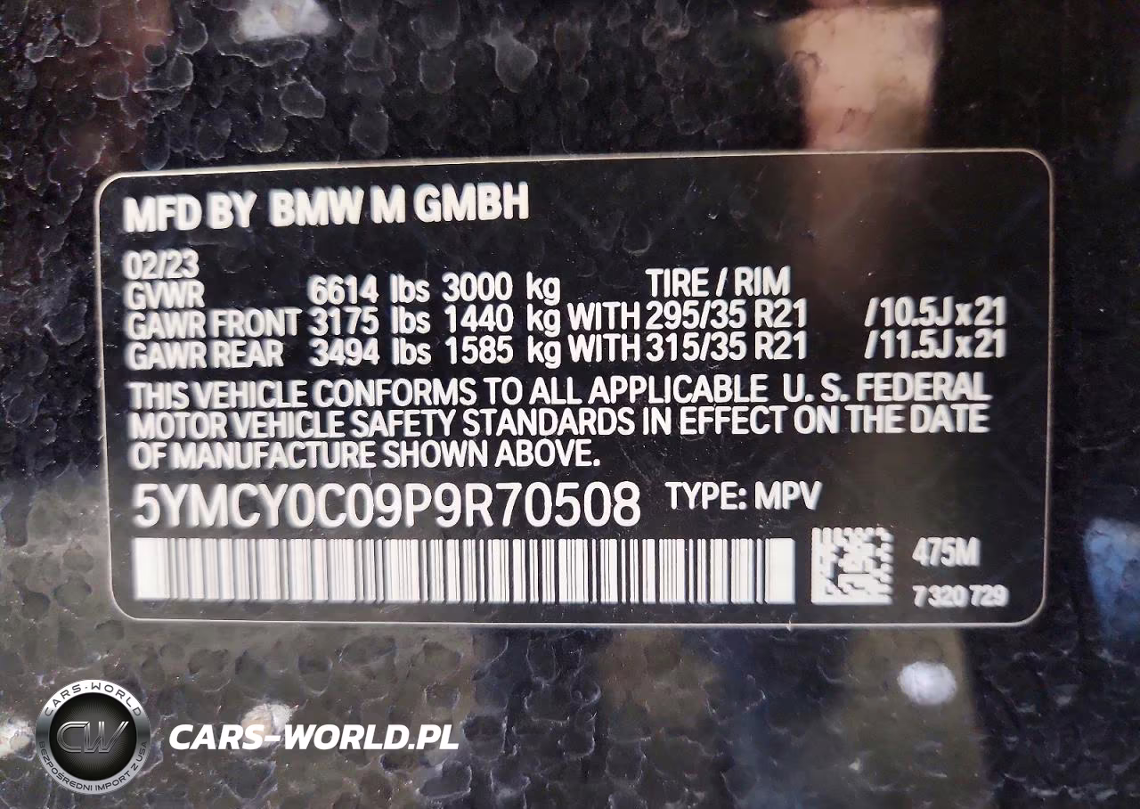 2023 BMW X6 M VIN:5YMCY0C09P9R70508 - 12