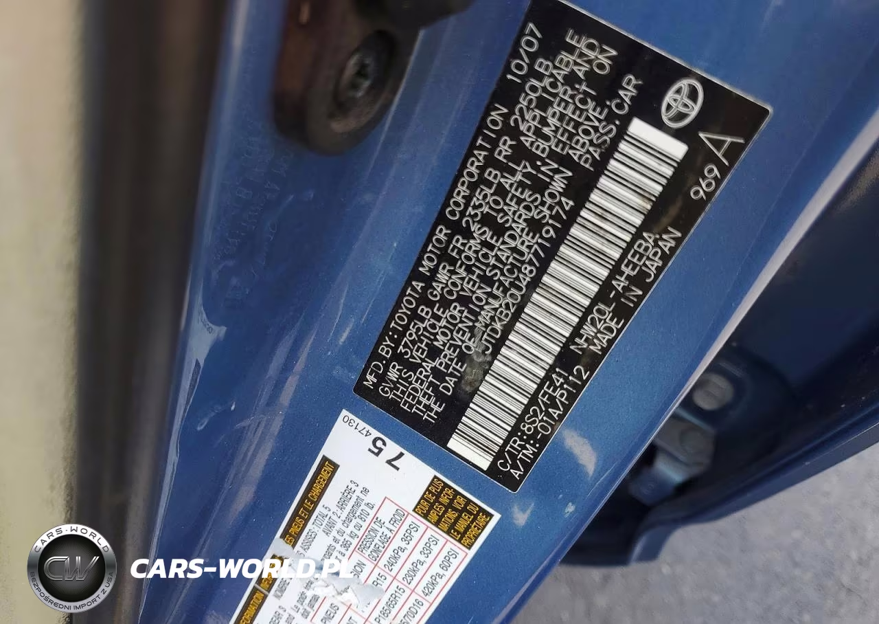2008 Toyota Prius Base VIN:JTDKB20U487719174 - 12