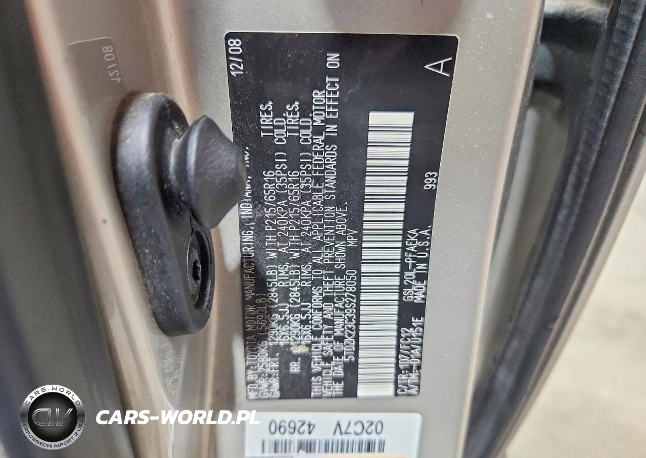 2009 Toyota Sienna Le 7-Passenger VIN:5TDZK23C39S278050 - 13