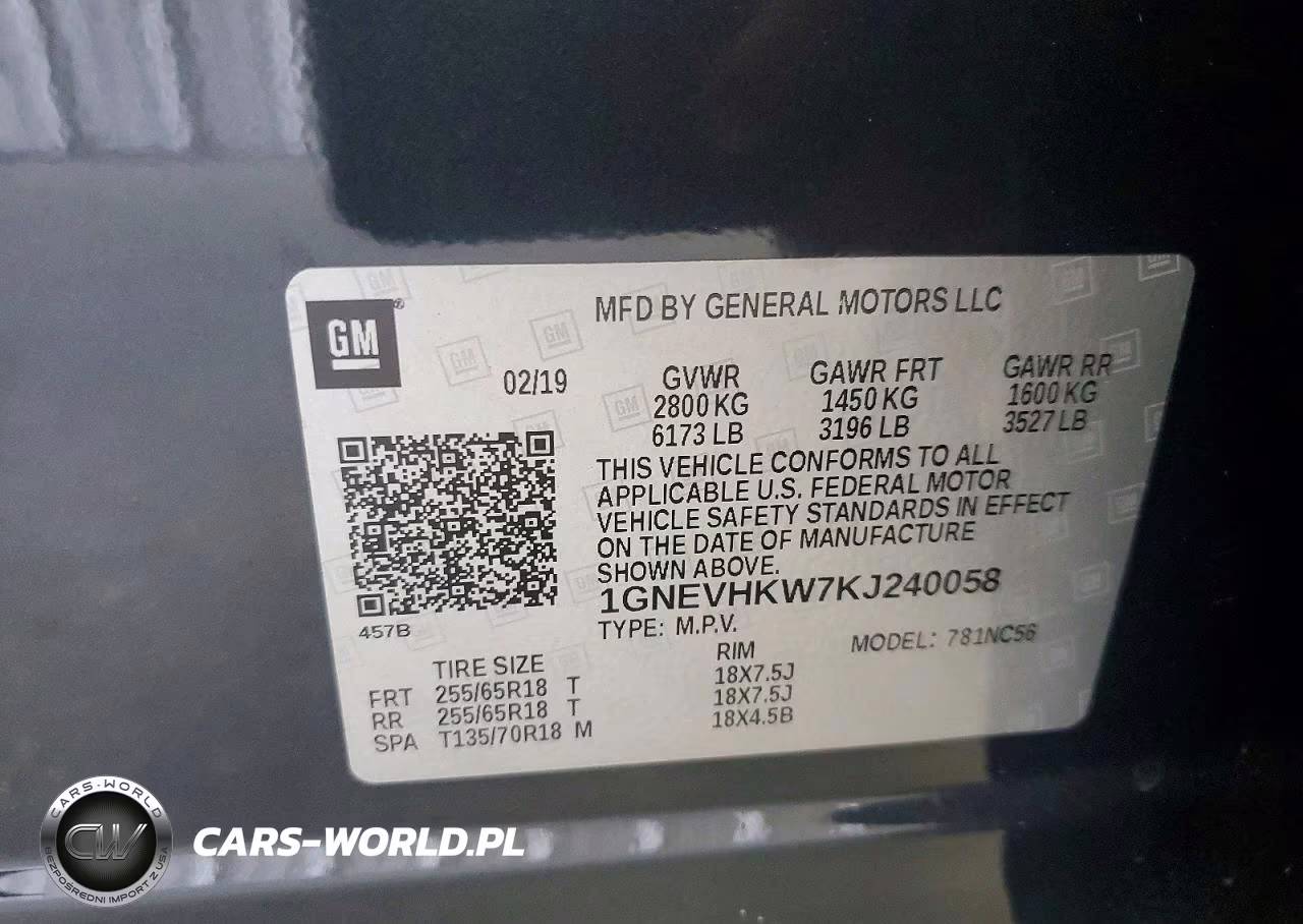 2019 Chevrolet Traverse Lt VIN:1GNEVHKW7KJ240058 - 13
