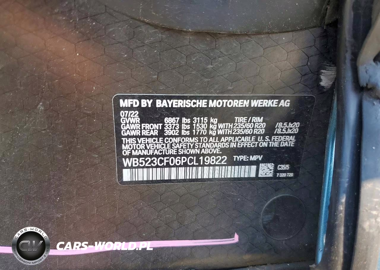 2023 BMW Ix xDrive50 VIN:WB523CF06PCL19822 - 14