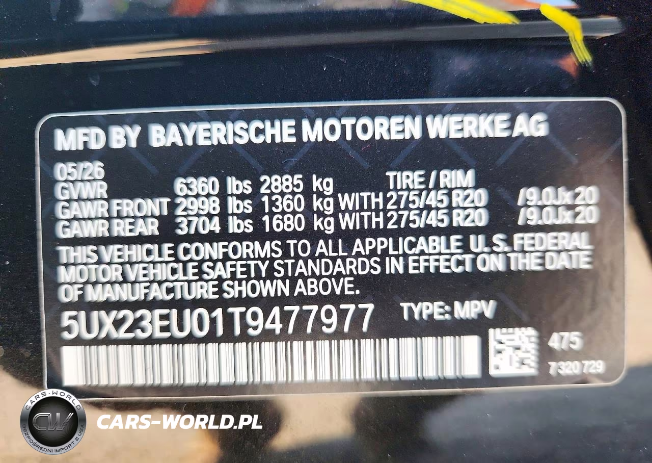 2026 BMW X5 xDrive40I VIN:5UX23EU01T9477977 - 14