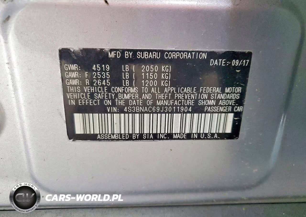 2018 Subaru Legacy 2.5I Premium VIN:4S3BNAC69J3011904 - 12