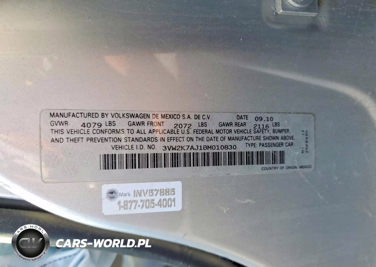 2011 Volkswagen Jetta Base VIN:3VW2K7AJ1BM010830 - 12