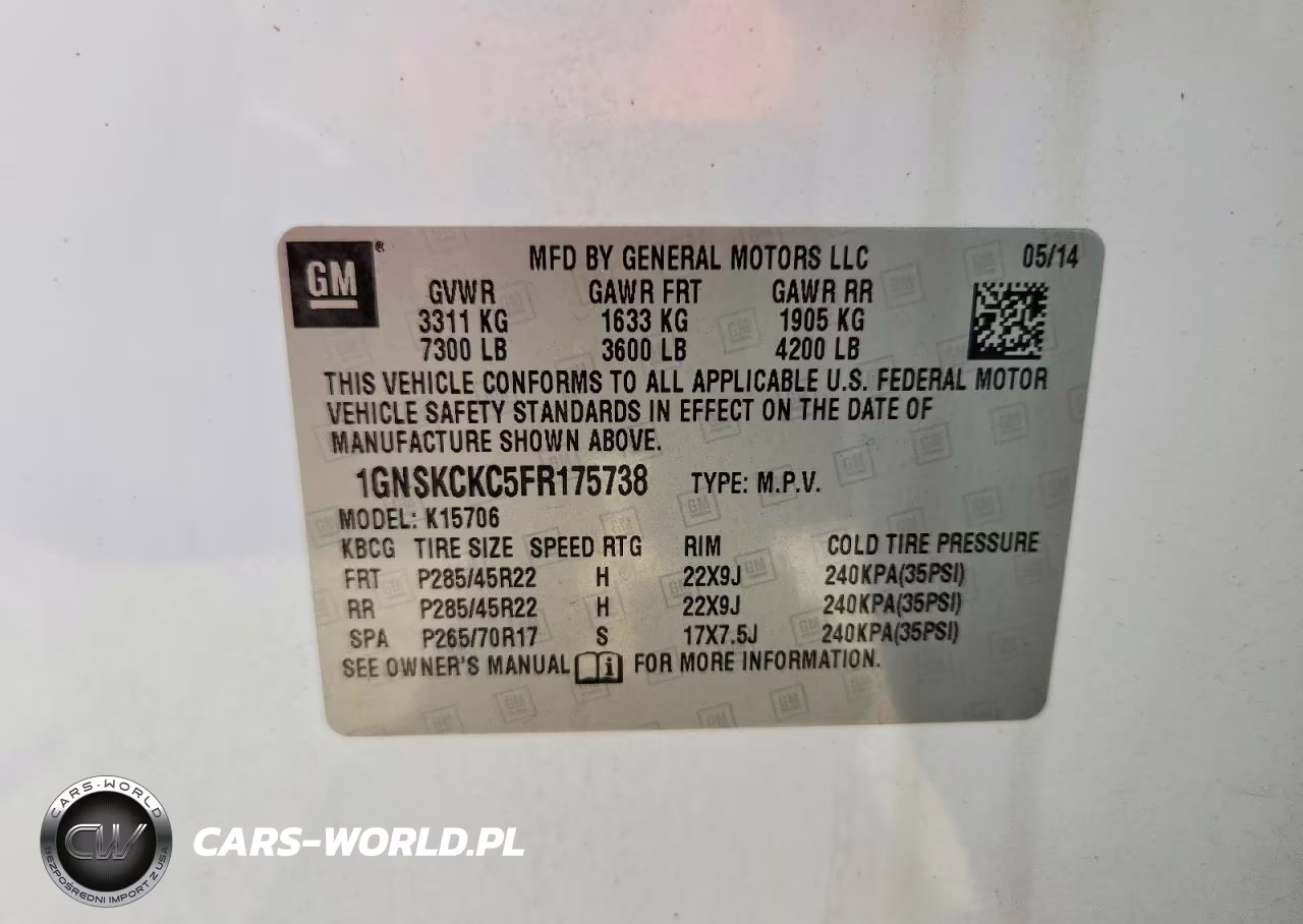 2015 Chevrolet Tahoe K1500 Ltz VIN:1GNSKCKC5FR175738 - 14