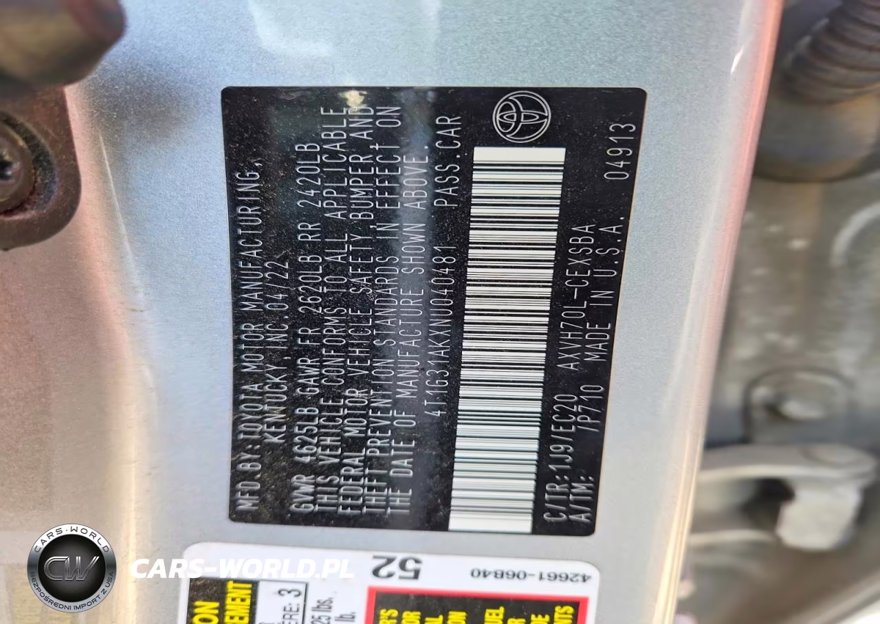 2022 Toyota Camry Hybrid Se Nightshade VIN:4T1G31AKXNU040481 - 12