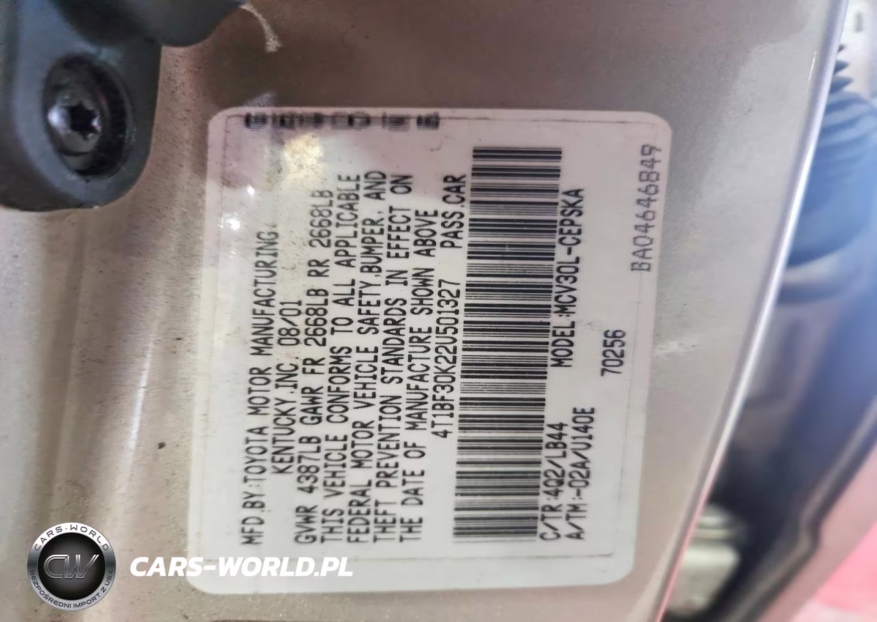 2002 Toyota Camry Se V6 VIN:4T1BF30K22U501327 - 12