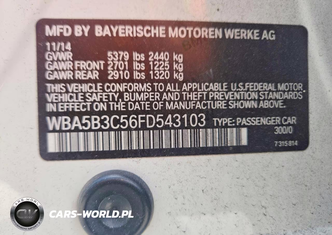 2015 BMW 535 Xi VIN:WBA5B3C56FD543103 - 13