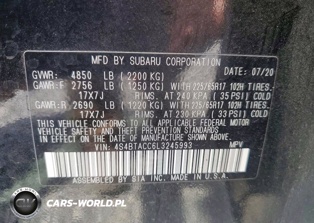 2020 Subaru Outback Premium VIN:4S4BTACC6L3245993 - 12