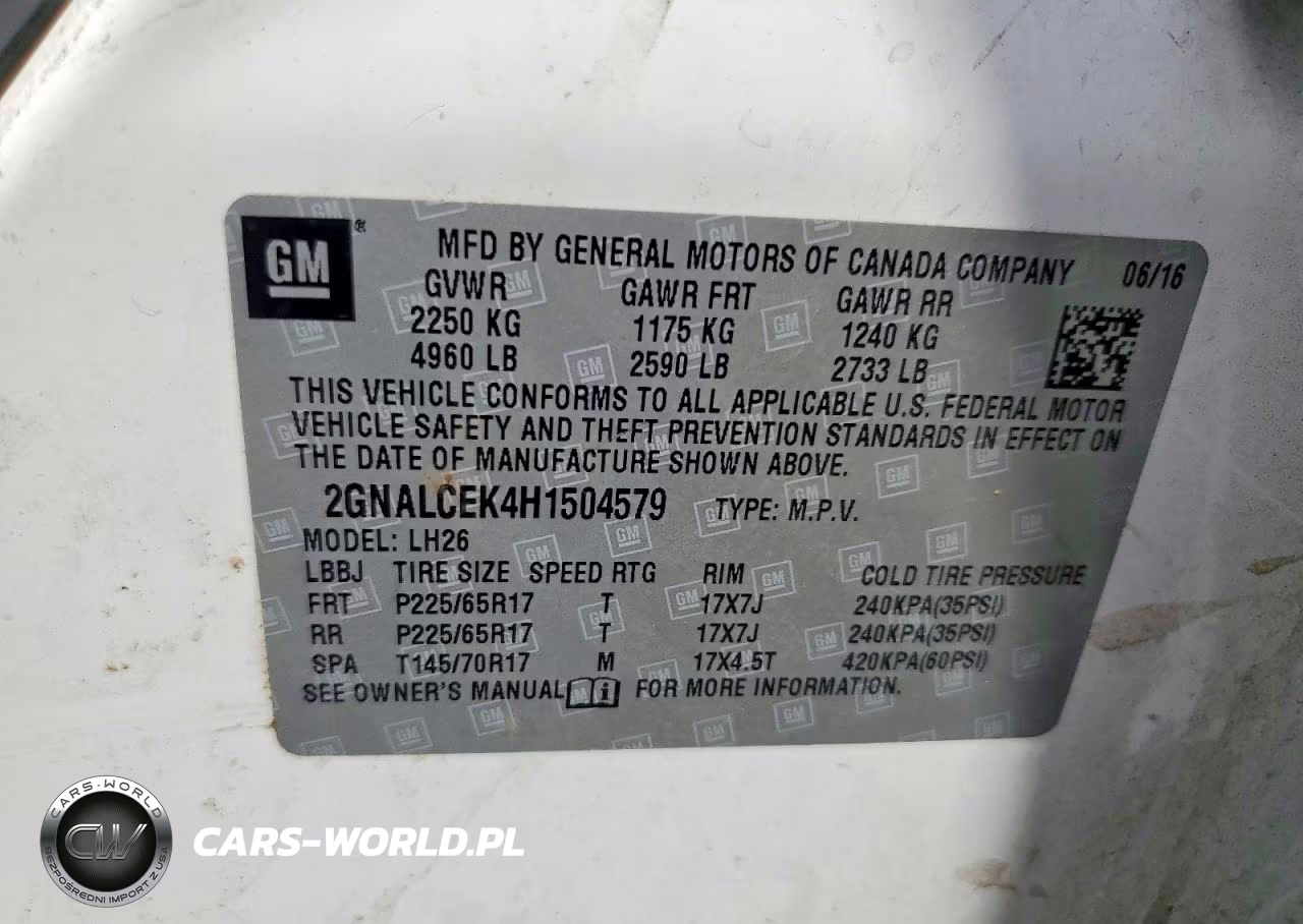 2017 Chevrolet Equinox Lt VIN:2GNALCEK4H1504579 - 14