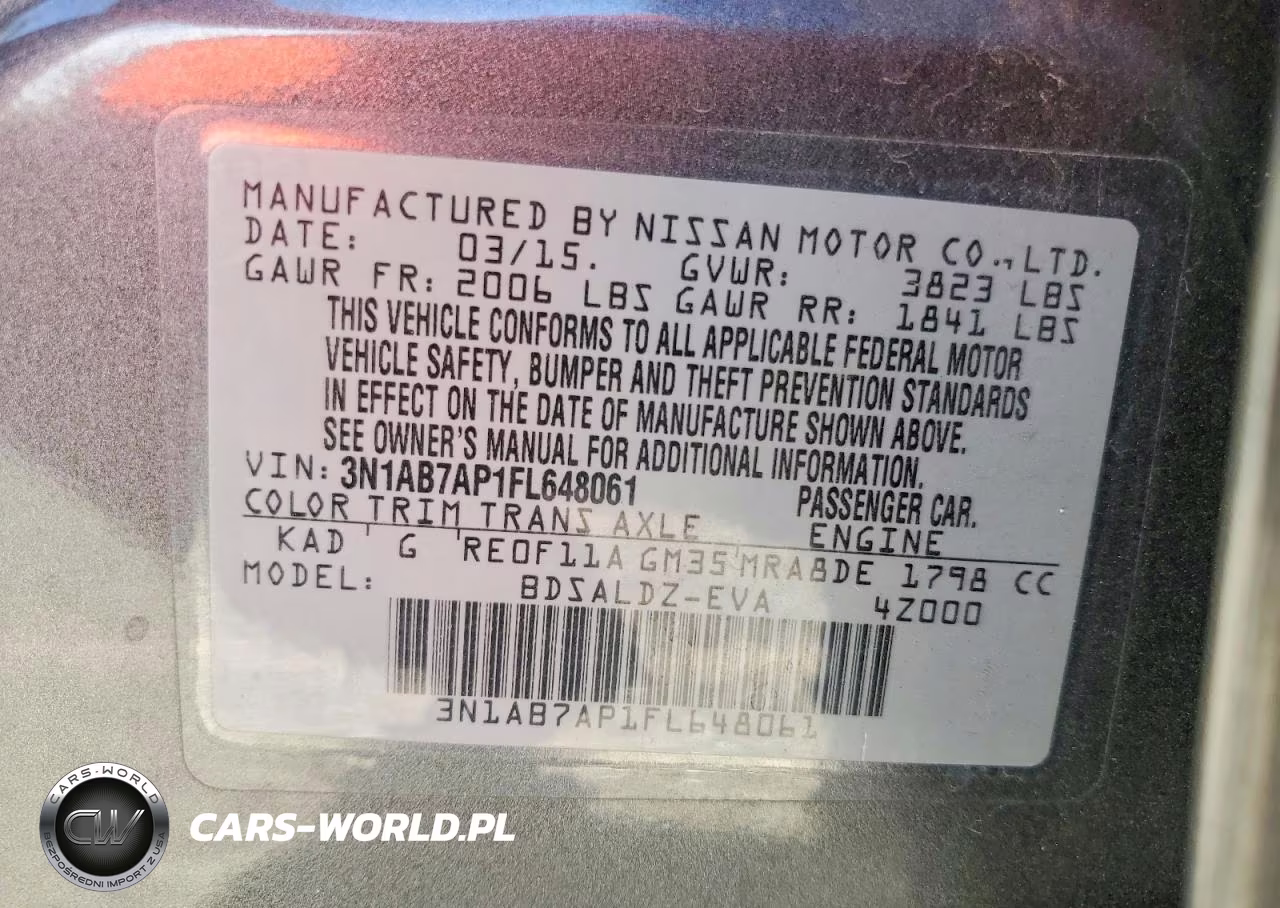 2015 Nissan Sentra Sv VIN:3N1AB7AP1FL648061 - 13