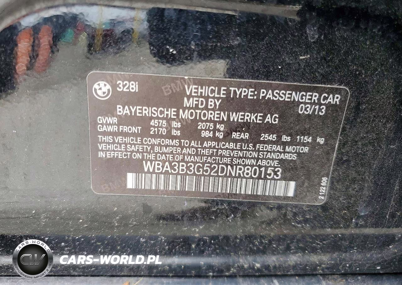 2013 BMW 328 Xi VIN:WBA3B3G52DNR80153 - 12