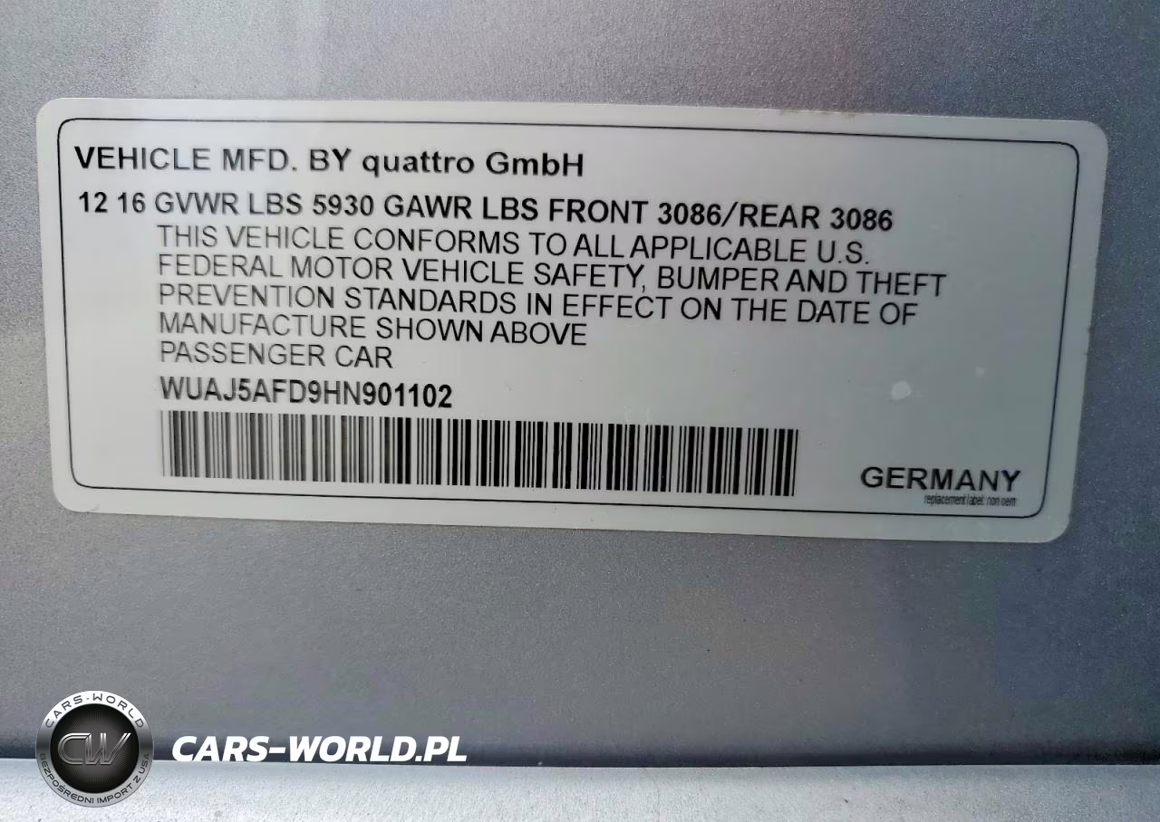 2017 Audi S8 VIN:WUAJ5AFD9HN901102 - 12