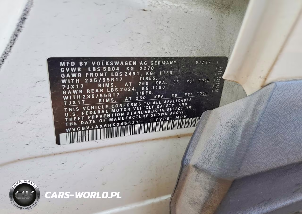 2017 Volkswagen Tiguan S VIN:WVGBV7AX6HK045521 - 12