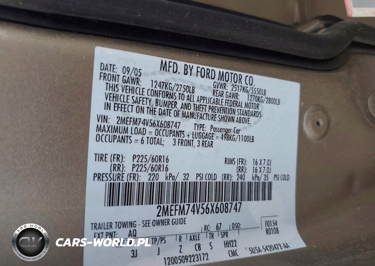 2006 Mercury Grand Marquis Gs VIN:2MEFM74V56X608747 - 12