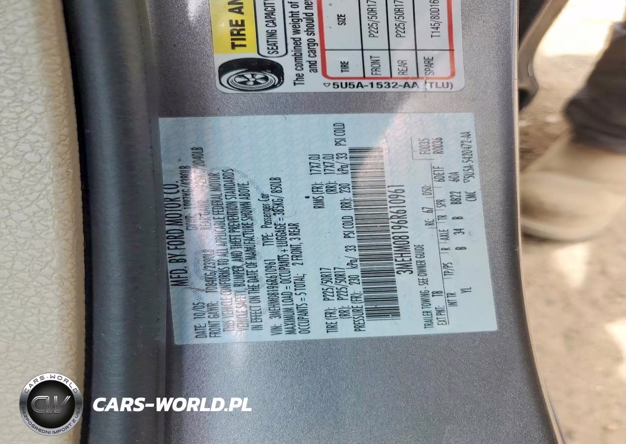2006 Mercury Milan Premier VIN:3MEHM08196R610961 - 12