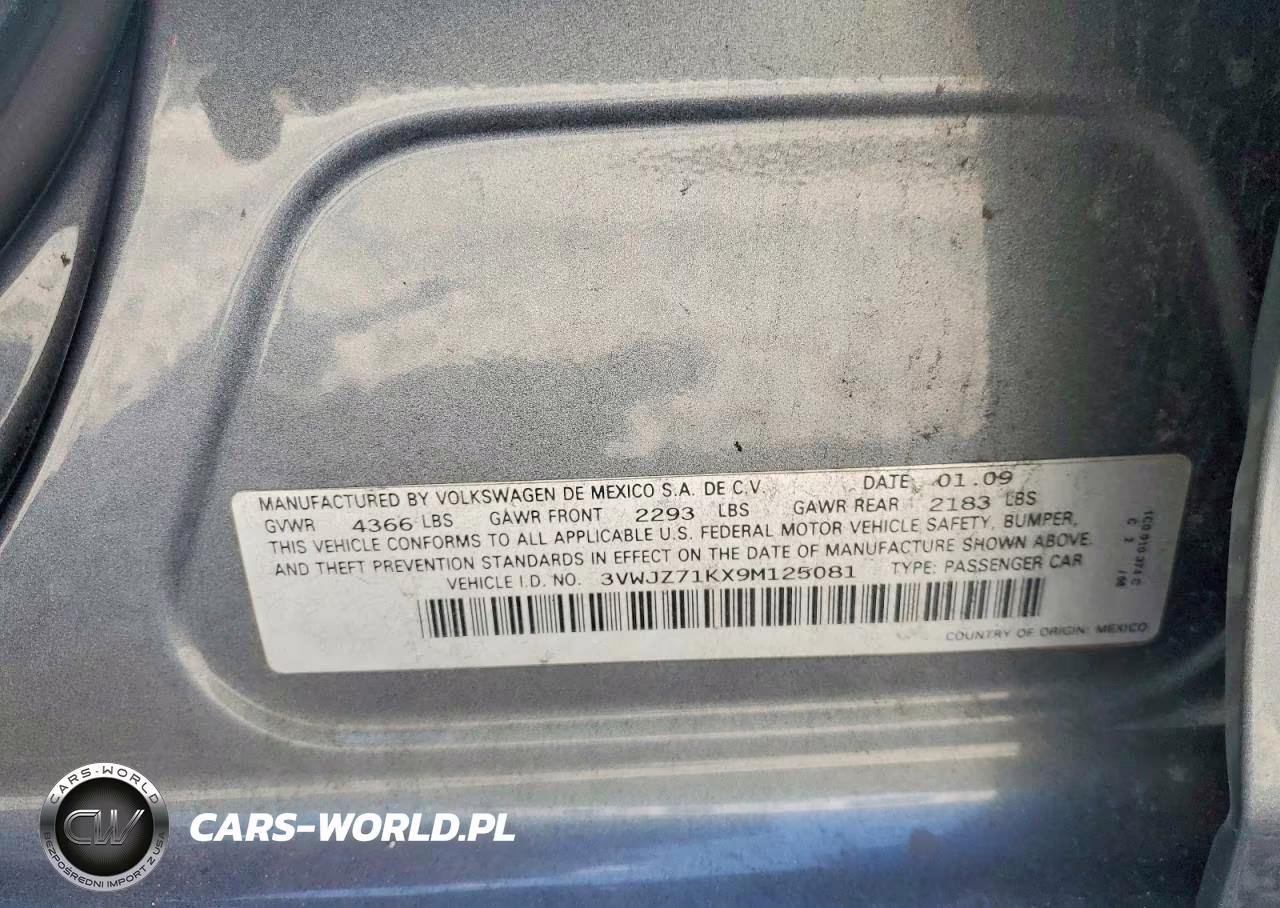 2009 Volkswagen Jetta S VIN:3VWJZ71KX9M125081 - 12